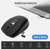 2.4GHz BLACK WIRELESS USB MOUSE SCROLL  CORDLESS OPTICAL FOR  PC LAPTOP UK