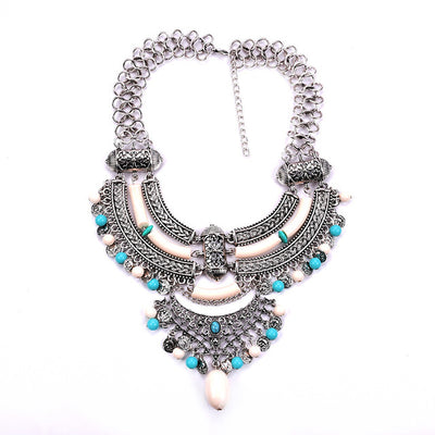 European and American big retro necklace fashion exaggerated pattern necklace