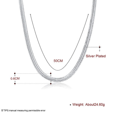 Fashion Men's And Women's Flat Snake Bone Necklace