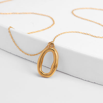 Popular Geometric Irregular Glossy Ring Snake Pendant Clavicle Chain