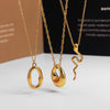 Popular Geometric Irregular Glossy Ring Snake Pendant Clavicle Chain