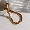 European And American Ins Affordable Luxury Fashion Temperament Clavicle Chain Ornament Stainless Steel Plated 18K Encrypted Chain Thick OT Buckle Necklace