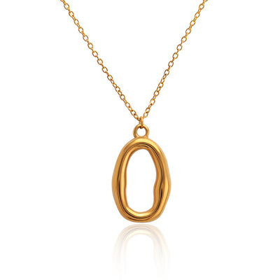 Popular Geometric Irregular Glossy Ring Snake Pendant Clavicle Chain