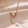 Ins Style Simple Heart-shaped Zircon Pendant Necklace