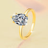 Fashion Minimalistic Water Drops Pear-shaped Moissanite Ring