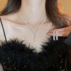 Long Fringe Necklace Two-piece Earrings Set