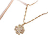 Women's Four-leaf Flower Heart-shaped Rotatable Necklace