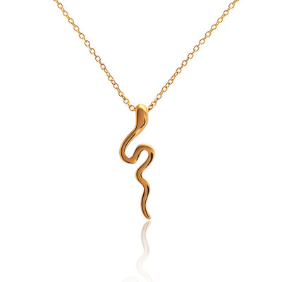 Popular Geometric Irregular Glossy Ring Snake Pendant Clavicle Chain