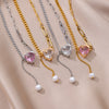 Ins Style Simple Heart-shaped Zircon Pendant Necklace