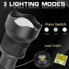 Super Bright Torch 2500000LM LED Flashlight USB Rechargeable Tactical Lights