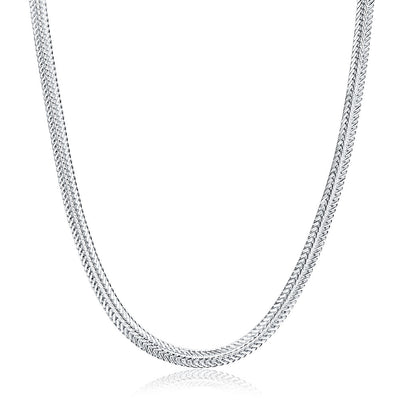 Fashion Men's And Women's Flat Snake Bone Necklace