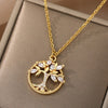 European And American Popular Ornament Lucky Tree Inlaid Zircon Necklace