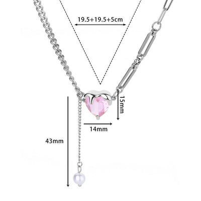Ins Style Simple Heart-shaped Zircon Pendant Necklace