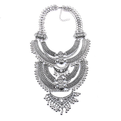 New European And American Big Brand Exaggerated Retro Silver Carved Pendant
