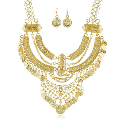 European and American big retro necklace fashion exaggerated pattern necklace
