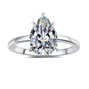 Fashion Minimalistic Water Drops Pear-shaped Moissanite Ring
