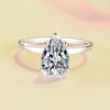 Fashion Minimalistic Water Drops Pear-shaped Moissanite Ring