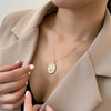 S925 Sterling Silver Vintage Embossed Portrait Pendant
