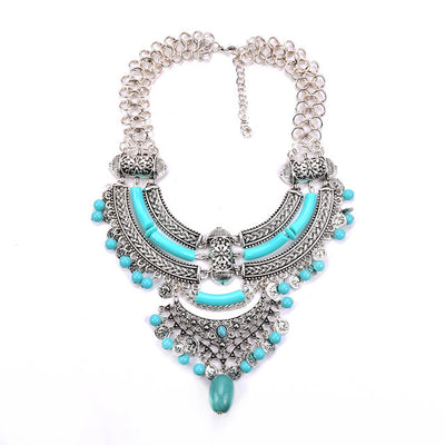 European and American big retro necklace fashion exaggerated pattern necklace