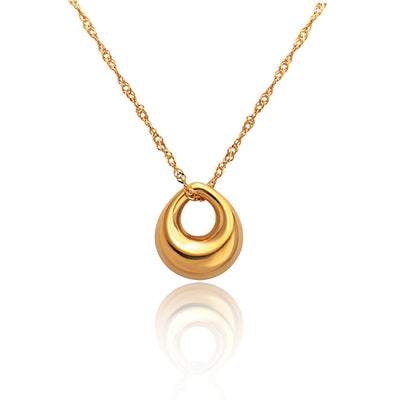 Popular Geometric Irregular Glossy Ring Snake Pendant Clavicle Chain